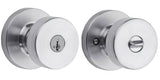 Kwikset 740PSKRDT-26DS satin chrome keyed entry door knob