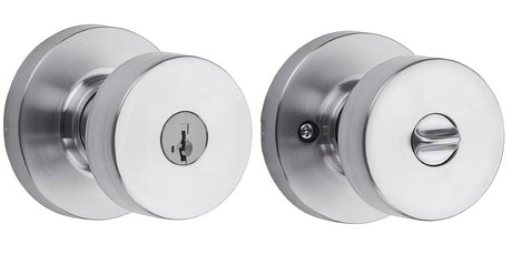 Kwikset 740PSKRDT-26DS satin chrome keyed entry door knob