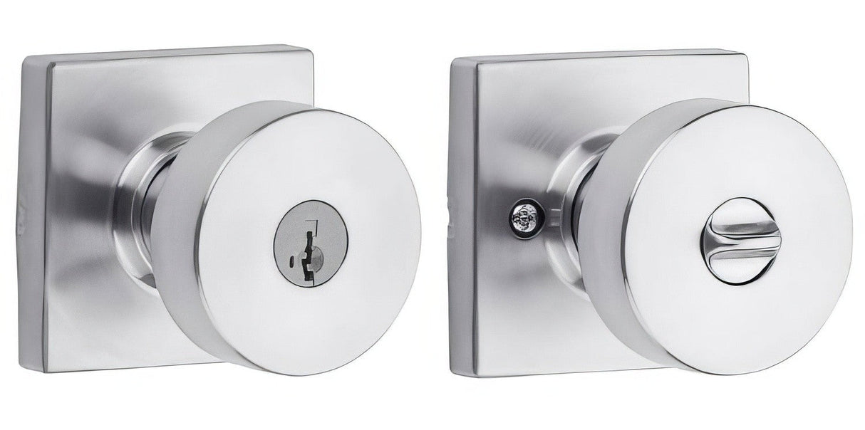 Kwikset 740PSKSQT-26DS satin chrome keyed entry door knob