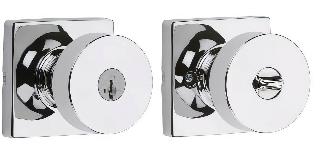 Kwikset 740PSKSQT-26S bright chrome keyed entry door knob