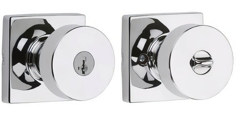 Kwikset 740PSKSQT-26S bright chrome keyed entry door knob