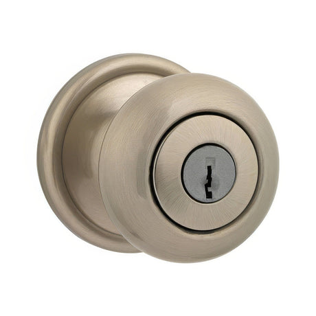 Kwikset 750H-15 Hancock keyed storeroom door knob in satin nickel, additional view
