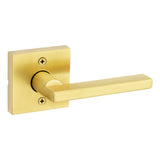 Kwikset Halifax Half Dummy Door Lever with Square Rose in Satin Chrome