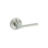 Kwikset Lisbon Half Dummy Door Lever with Round Rose in Satin Nickel