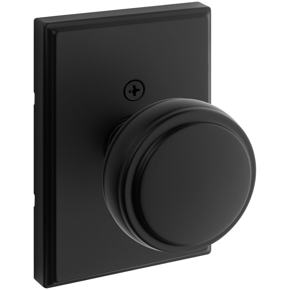 Kwikset Traditional Half Dummy Door Knob in Matte Black
