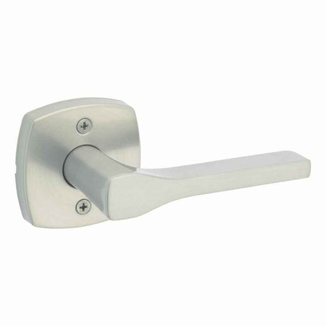 Kwikset Tripoli Half Dummy Door Lever with Midtown Rose in Satin Nickel
