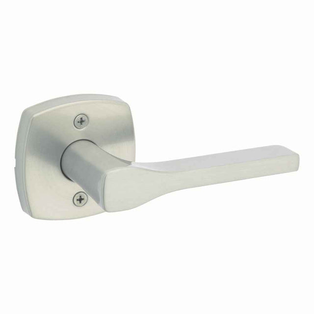 Kwikset Tripoli Half Dummy Door Lever with Midtown Rose in Satin Nickel