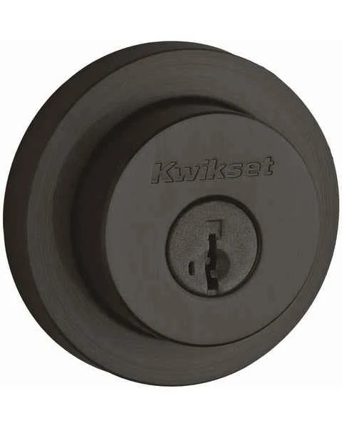 Kwikset 982RDT Single Cylinder Milan Round Rose Deadbolt SmartKey in Bright Chrome