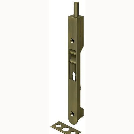 Deltana 7FBR5 antique brass flush bolt