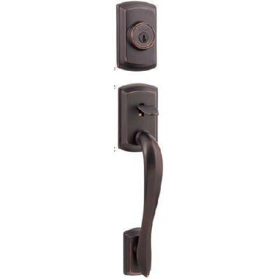 Kwikset 801AVHLIP-514S iron black double cylinder handleset