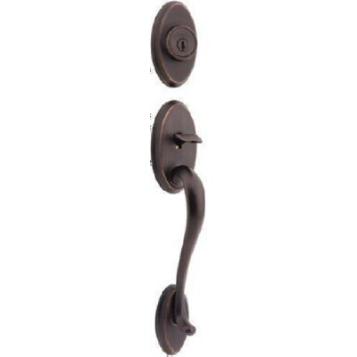 Kwikset 801SELIP-502S rustic pewter double cylinder handleset