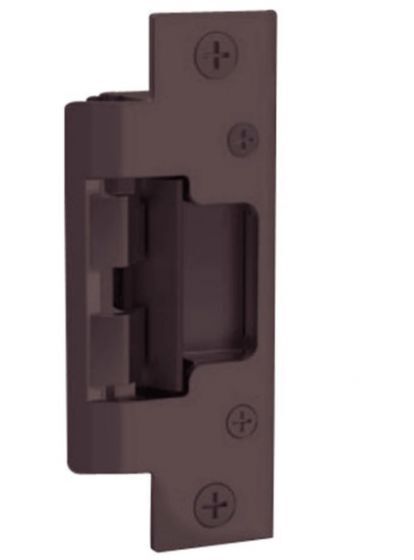 HES 802-613 electric strike faceplate in polished brass, additional view