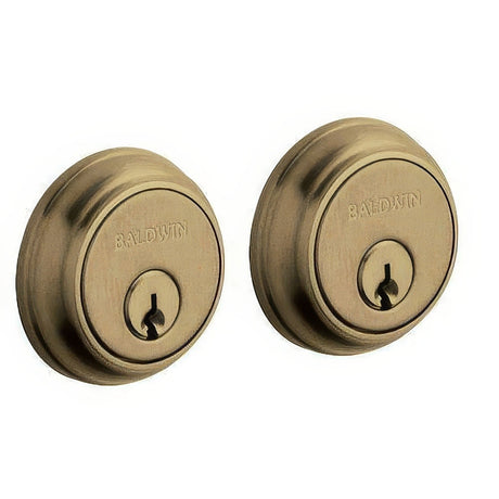 Baldwin 8021050 satin brass and black double cylinder deadbolt