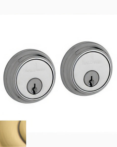 Baldwin 8021060 satin brass and brown double cylinder deadbolt