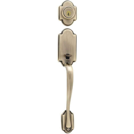 Kwikset 802ANLIP-5V1 antique brass dummy handleset