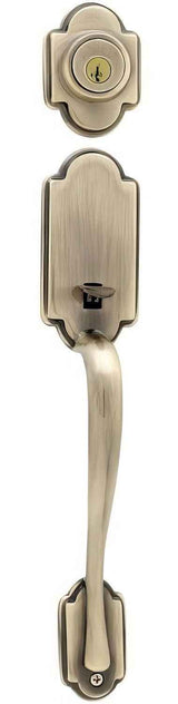 Kwikset 802ANLIP-5V1 antique brass dummy handleset