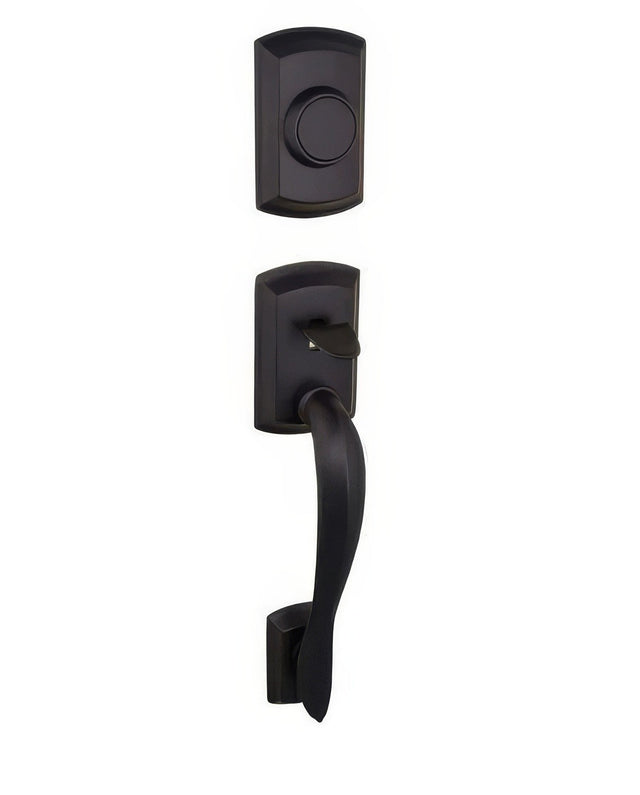 Kwikset 802AVHLIP-5 antique brass dummy handleset