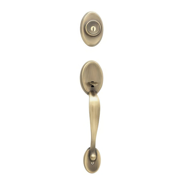 Kwikset 802CELIP-5V1 antique brass dummy handleset