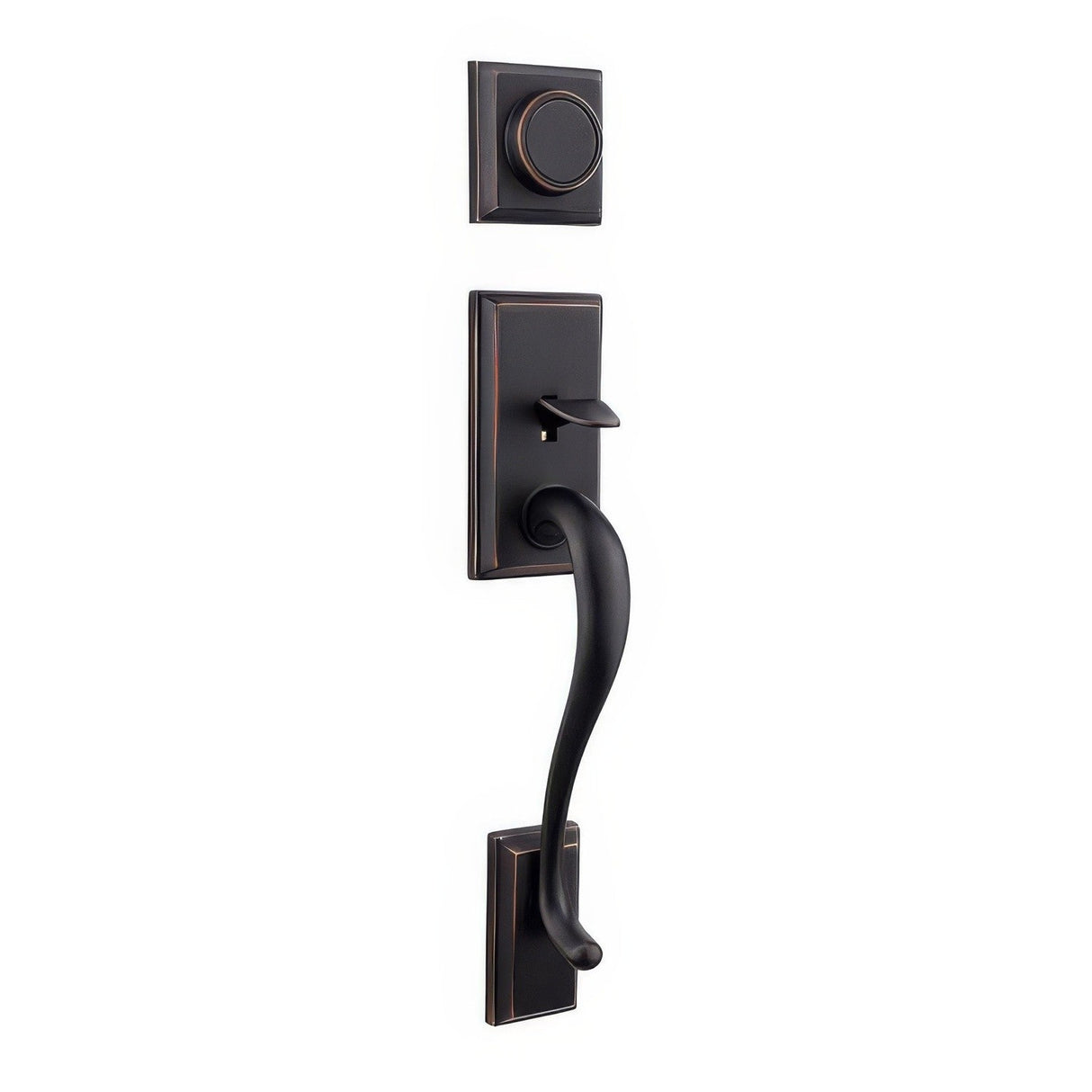 Kwikset 802HELIP-502 rustic bronze dummy handleset