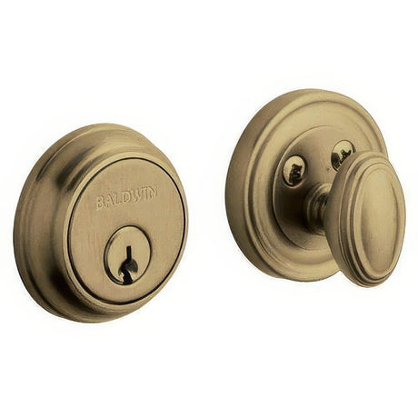 Baldwin 8031050 satin brass and black single cylinder deadbolt