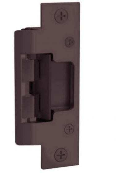 HES 805-613 electric strike faceplate in polished brass, additional view