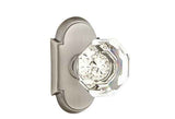 Emtek Town Glass Knob Dummy Pair with # 8 Rose for 1-1/4" to 2" Door - Reversible in Pewter