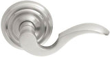 Emtek 8100CUS15RH Cortina Lever Right Hand 2-3/8" Backset Passage with Regular Rose for 1-1/4" to 2" Door Satin Nickel Finish