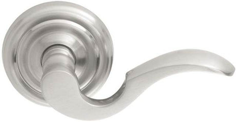 Emtek 8100CUS15RH Cortina Lever Right Hand 2-3/8" Backset Passage with Regular Rose for 1-1/4" to 2" Door Satin Nickel Finish