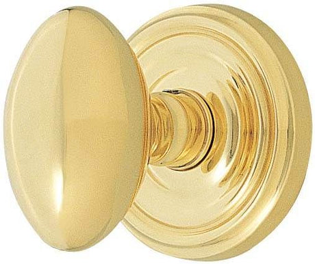 Emtek 8100EUS3 Egg Knob 2-3/8" Backset Passage with Regular Rose for 1-1/4" to 2" Door Polished Brass Lifetime Finish