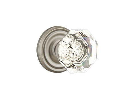 Emtek Town Glass Knob 2-3/8" Backset Passage with Regular Rose for 1-1/4" to 2" Door - Reversible in Pewter