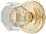 Emtek Town Glass Knob 2-3/8" Backset Passage with Regular Rose for 1-1/4" to 2" Door - Reversible in Polished Brass Lifetime