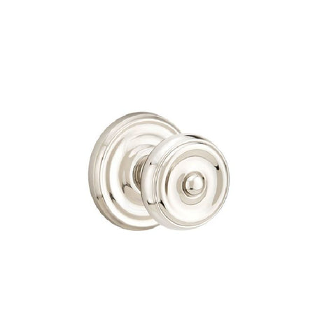 Emtek 8100WUS14 Waverly Knob 2-3/8" Backset Passage with Regular Rose for 1-1/4" to 2" Door Polished Nickel Lifetime Finish