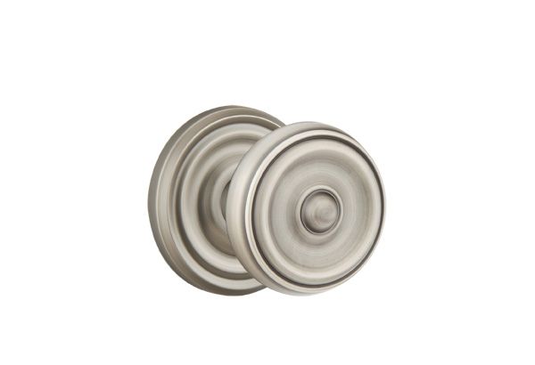 Emtek 8100WUS15A Waverly Knob 2-3/8" Backset Passage with Regular Rose for 1-1/4" to 2" Door Pewter Finish