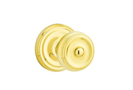 Emtek 8100WUS3 Waverly Knob 2-3/8" Backset Passage with Regular Rose for 1-1/4" to 2" Door Polished Brass Lifetime Finish