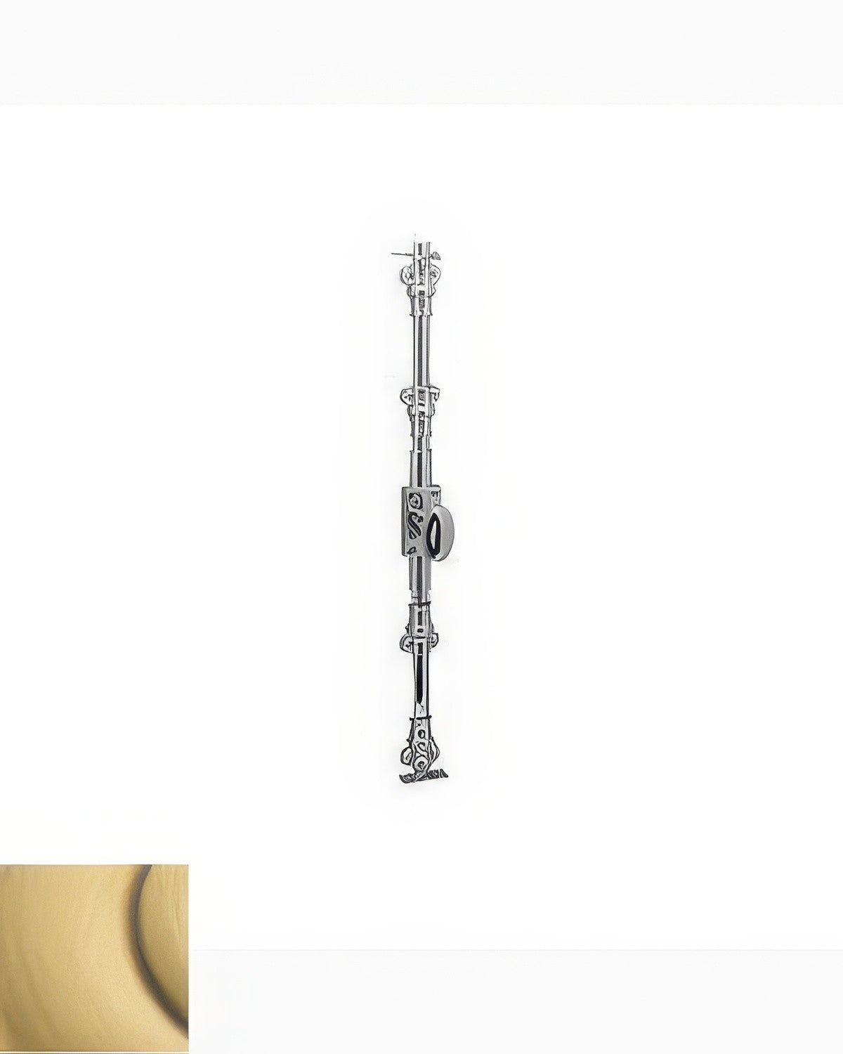 Baldwin 8106060R8LK satin brass and brown cremone bolt