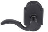 Emtek 8108CUS19LH Cortina Lever Left Hand 2-3/8" Backset Passage with # 8 Rose for 1-1/4" to 2" Door Flat Black Finish
