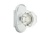 Emtek Town Glass Knob 2-3/8" Backset Passage with # 8 Rose for 1-1/4" to 2" Door - Reversible in Polished Chrome
