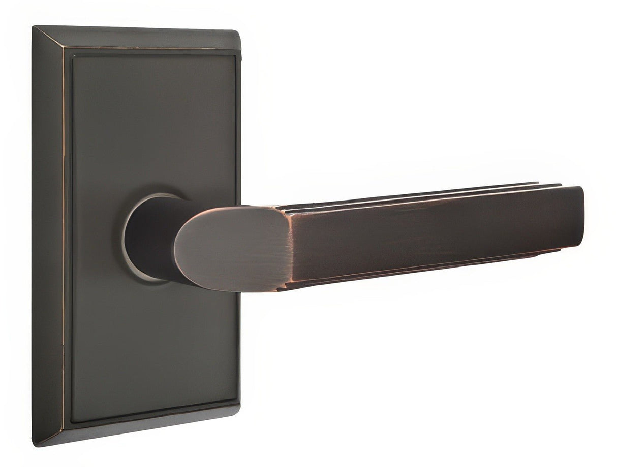 Emtek 8121MUS10BLH oil rubbed bronze passage door lever