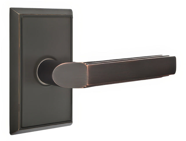 Emtek 8121MUS10BLH oil rubbed bronze passage door lever