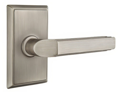 Emtek 8121MUS15ARH pewter passage door lever