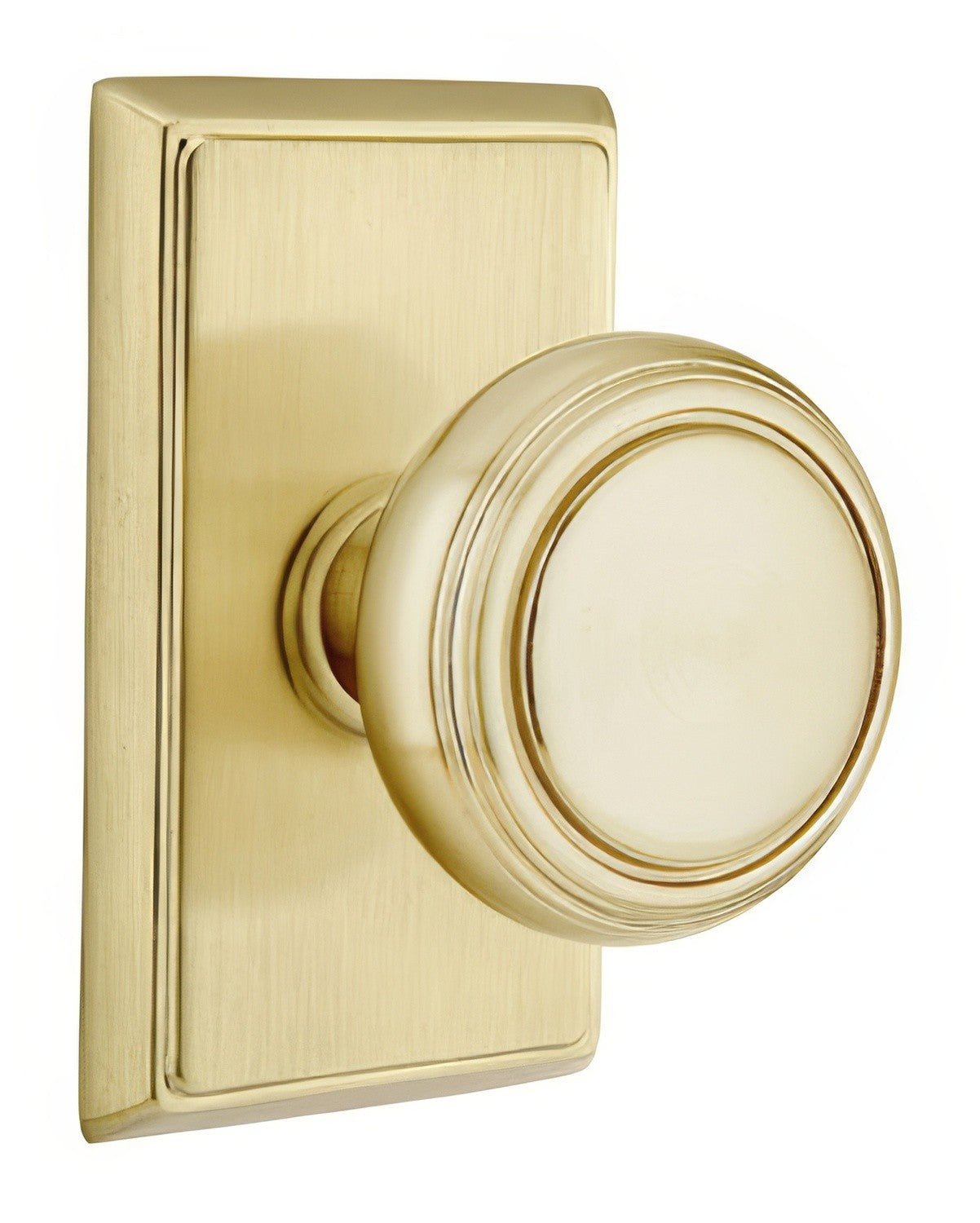 Emtek 8121NWUS4 satin brass passage door knob