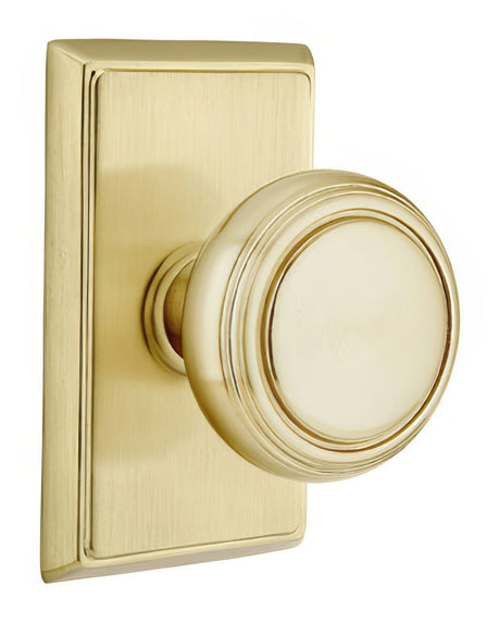 Emtek 8121NWUS4 satin brass passage door knob