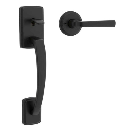 Kwikset 815BFHXTDL Passage Brentford Handleset in Matte Black