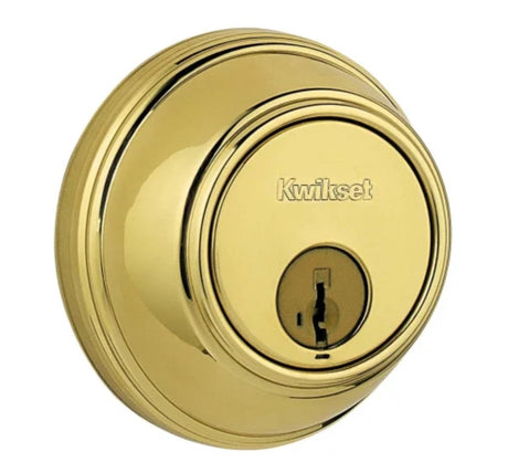 Kwikset 817-3S polished brass single cylinder deadbolt