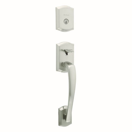 Kwikset 818PTHLIP Single Cylinder Prescott Exterior Handleset in Satin Nickel