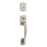 Kwikset Dummy Prescott Exterior Handleset Trim in Satin Nickel