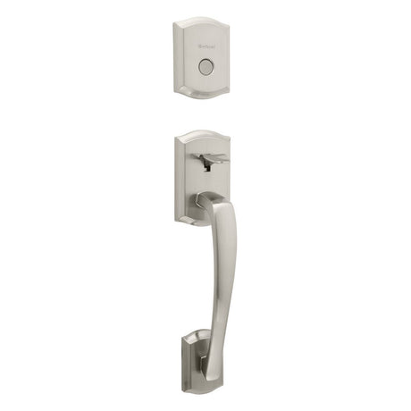 Kwikset Dummy Prescott Exterior Handleset Trim in Satin Nickel