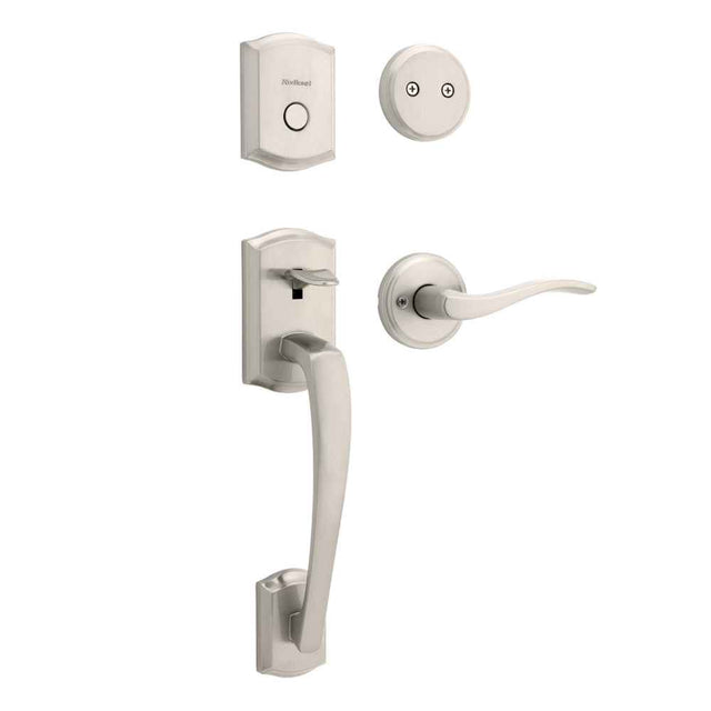 Kwikset Dummy Prescott Exterior Handleset Trim in Satin Nickel