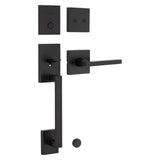 Kwikset San Clemente Handleset Trim with Square Rose in Matte Black