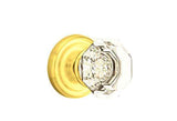 Emtek Town Glass Knob 2-3/8" Backset Privacy with Regular Rose for 1-1/4" to 2" Door - Reversible in Polished Brass Lifetime